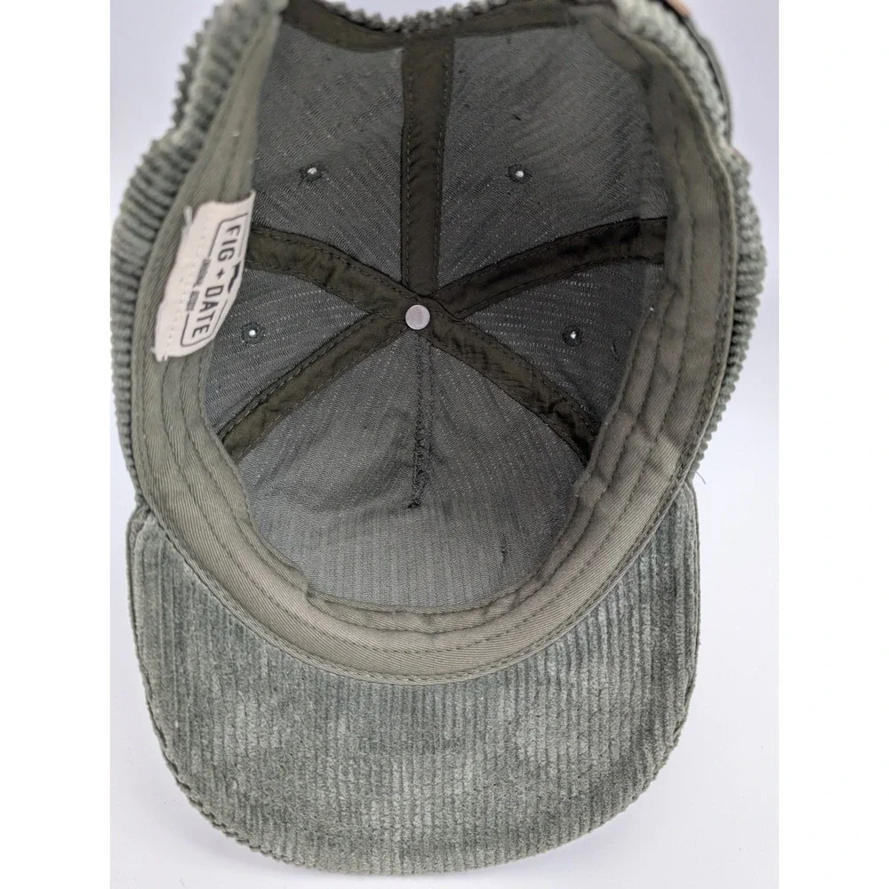 Fig + Date Corduroy Hat Olive Green No Rain No Flowers Patch Strapback Cap